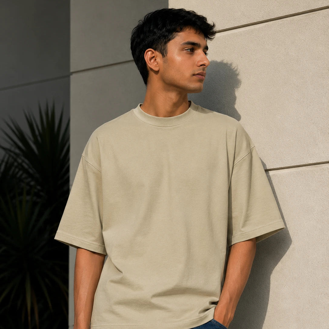 Boxy Fit Heavyweight Tee - Bone Cream | krnl